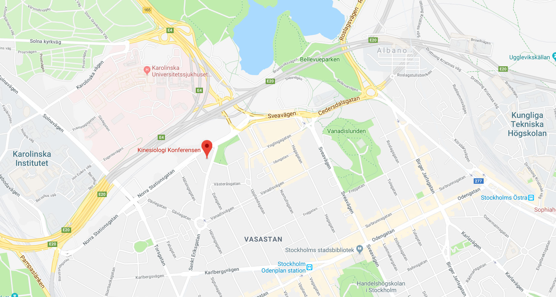 Karta till den 3e Nordiska Kinesiologi Konferensen 27 oktober 2018 i Stockholm Karta till den 3e Nordiska Kinesiologi Konferensen 27 oktober 2018 i Stockholm